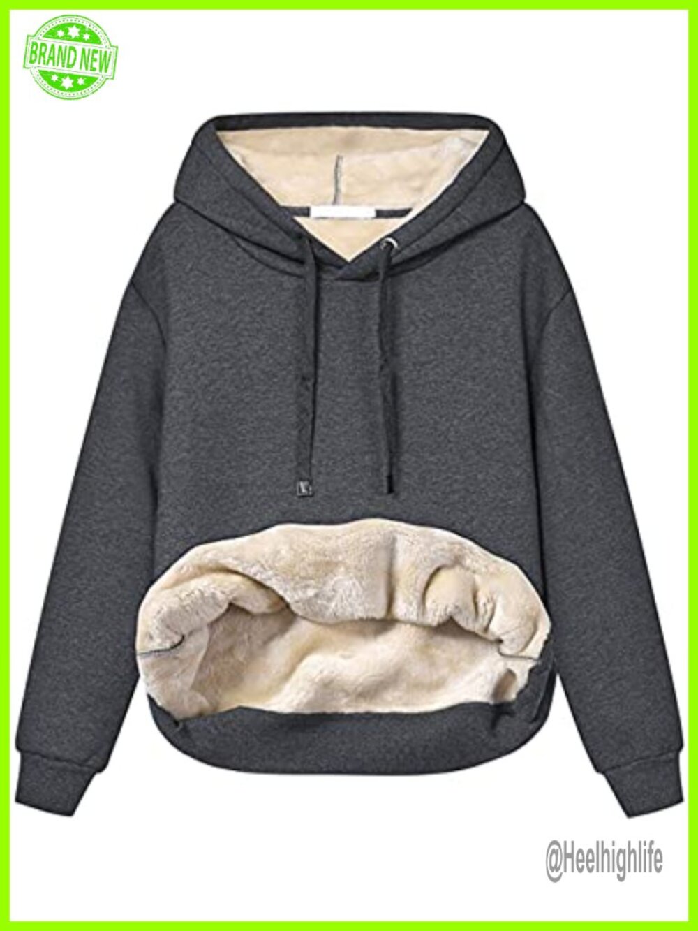 Sherpa Fleece Lined Hoodie Pullover Warm Heavyweight Sweatshirt